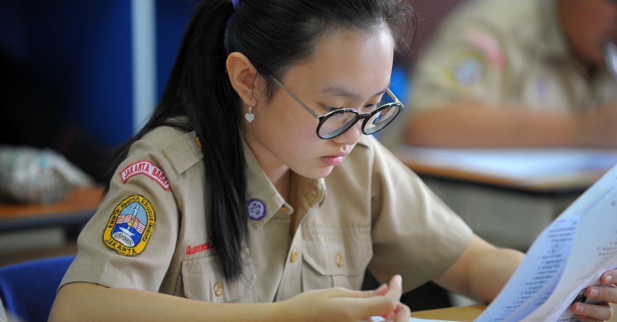 Student sitting a timed mock exam