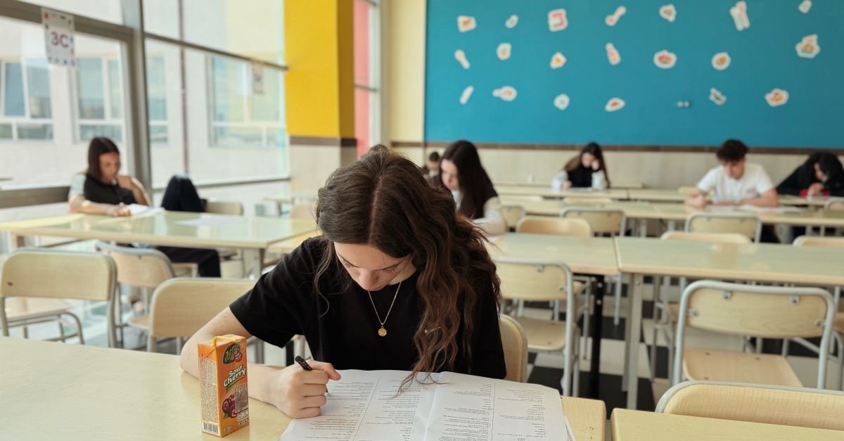 Student sitting a timed mock exam paper