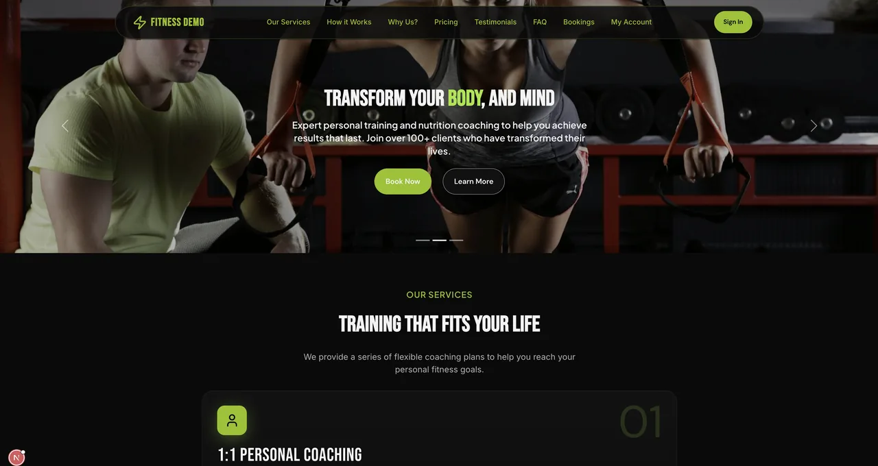 Fitness demo screenshot