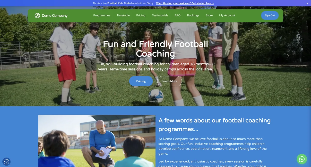 Football Kids Club demo screenshot